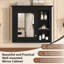 Élégante armoire murale de salle de bain avec miroir et 3 tablettes ouvertes - Armoire à pharmacie murale pour un rangement efficace dans la salle de bain-356203488