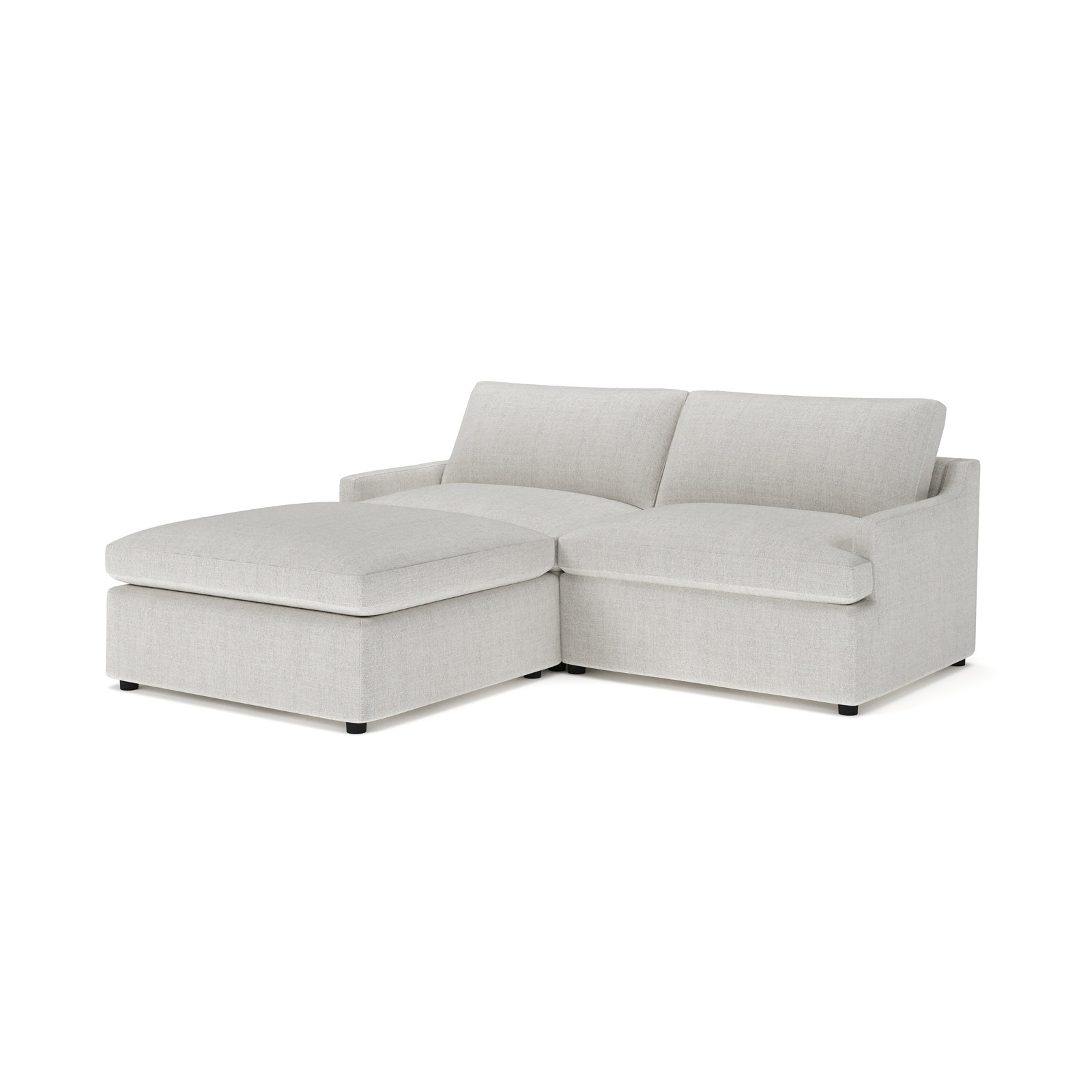 Essex Reversible Chaise Sectional, Monique Oyster Textured Chenille