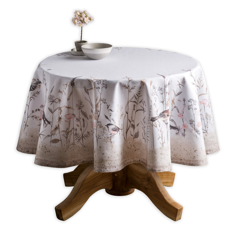 Floral 100% Cotton Round Tablecloth, 69" L x 69" W, Floral 3