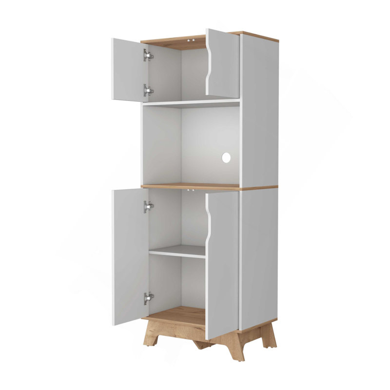 Garde-manger à micro-ondes bruxellois, armoire à double porte supérieure, surface de comptoir