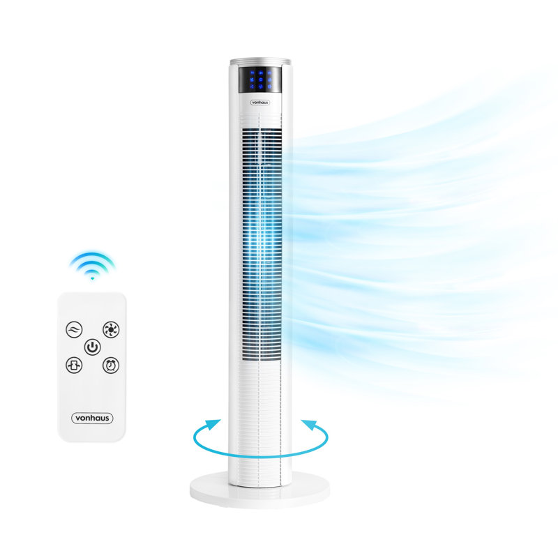 35" White Tower Fan
