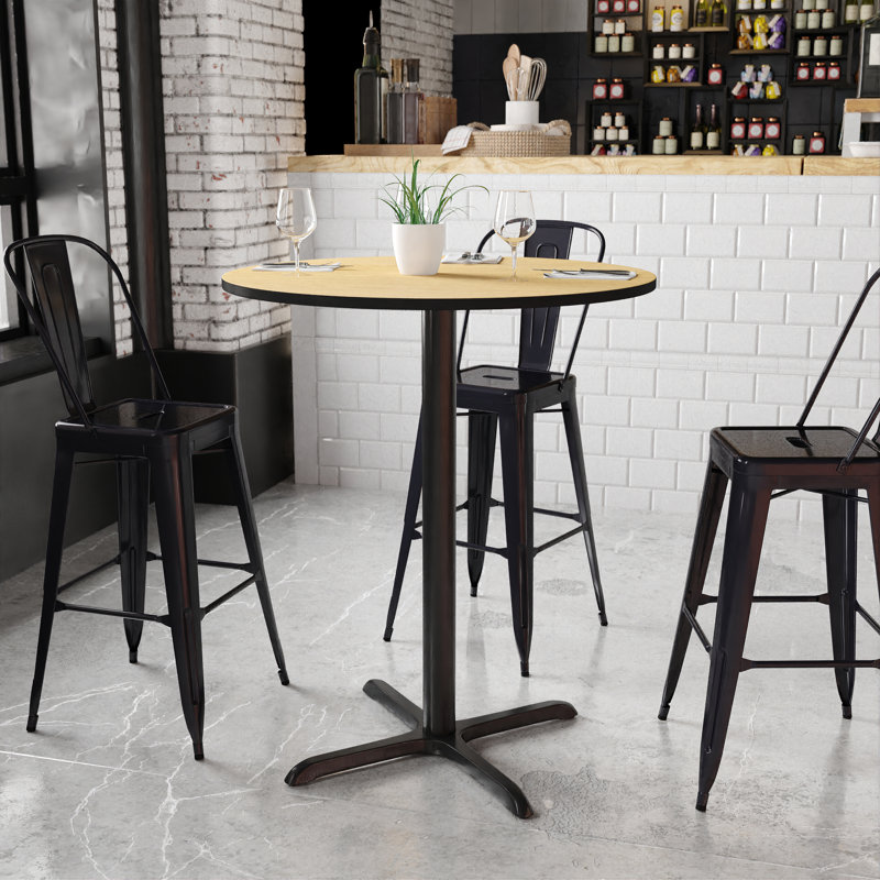 Plateau de table rond en stratifié Carrus, H 43,13 po x l 36 po x P 36 po, Naturel