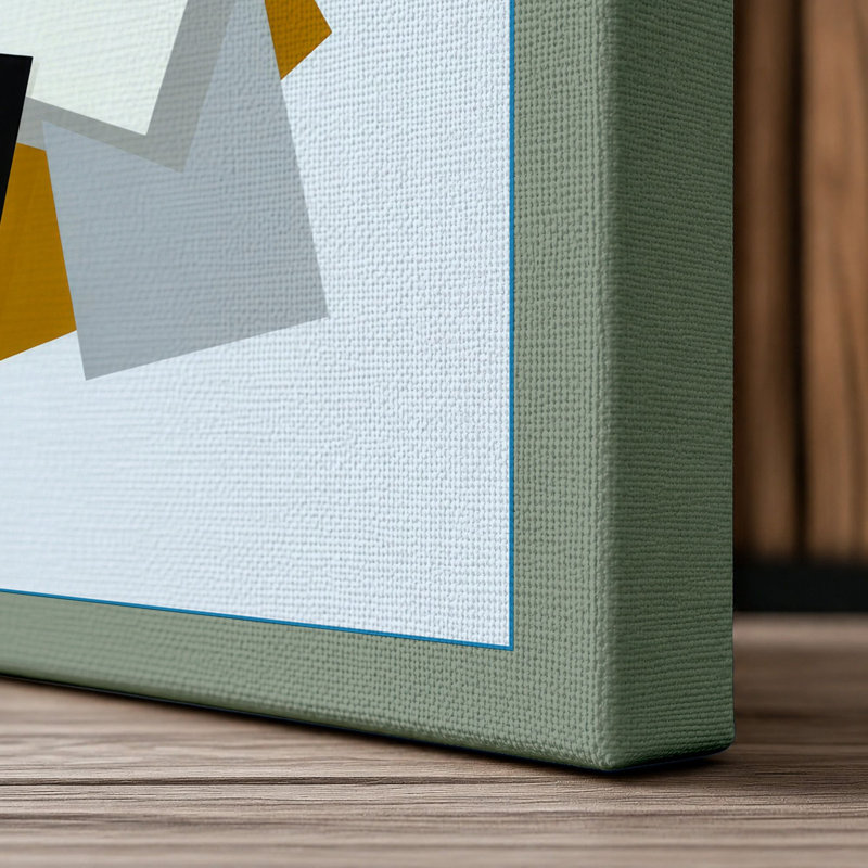 Floating Geometry Geometric - Wrapped Canvas, 36x24 - 91.4 x 61.0 cm, Sage Border