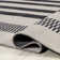 Elvin Striped Machine Woven Polypropylene Area Rug in Cream/Black