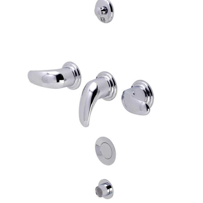 Robinet de bidet à fixation sur comptoir à trois poignées Kingston, Chrome poli