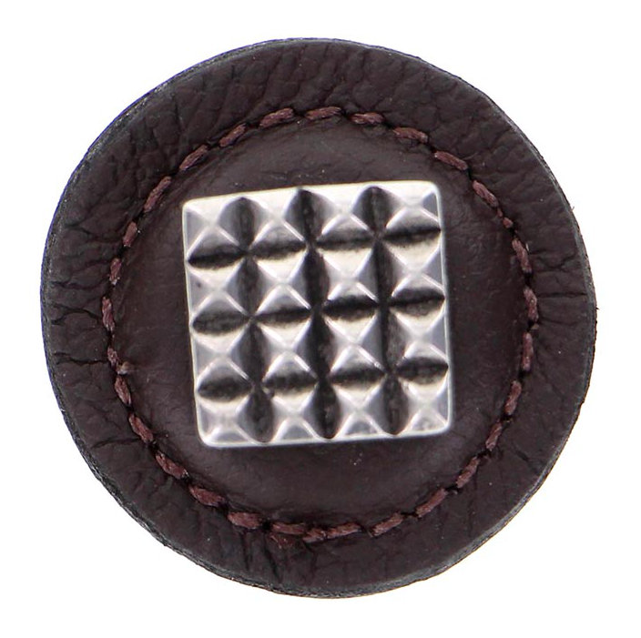 Poignée ronde Tiziano, Argent antique, Brun