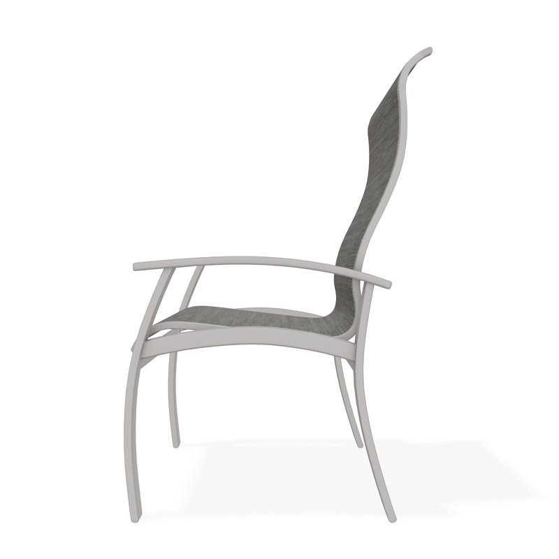 Belle Isle Outdoor Dining Armchair, Smoke, Warm Gray