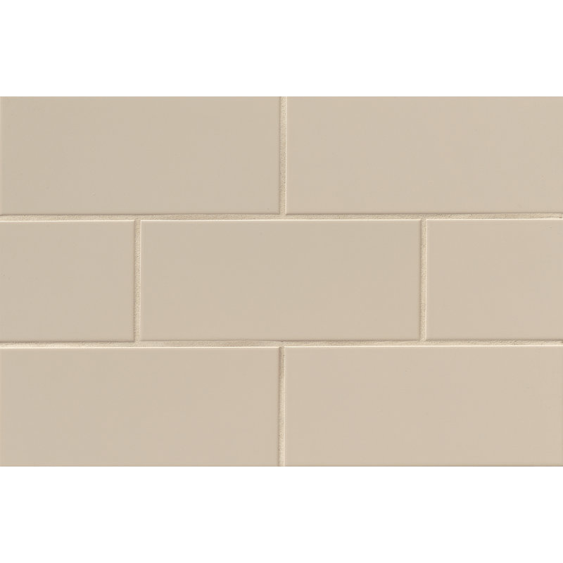 Nantucket 4" x 10" Ceramic Subway Tile, Gloss Dune