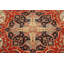 Tapis décoratif en laine de conception unique 7 pi 10 po x 9 pi 10 po noué à la main New Age en brun/rouge
