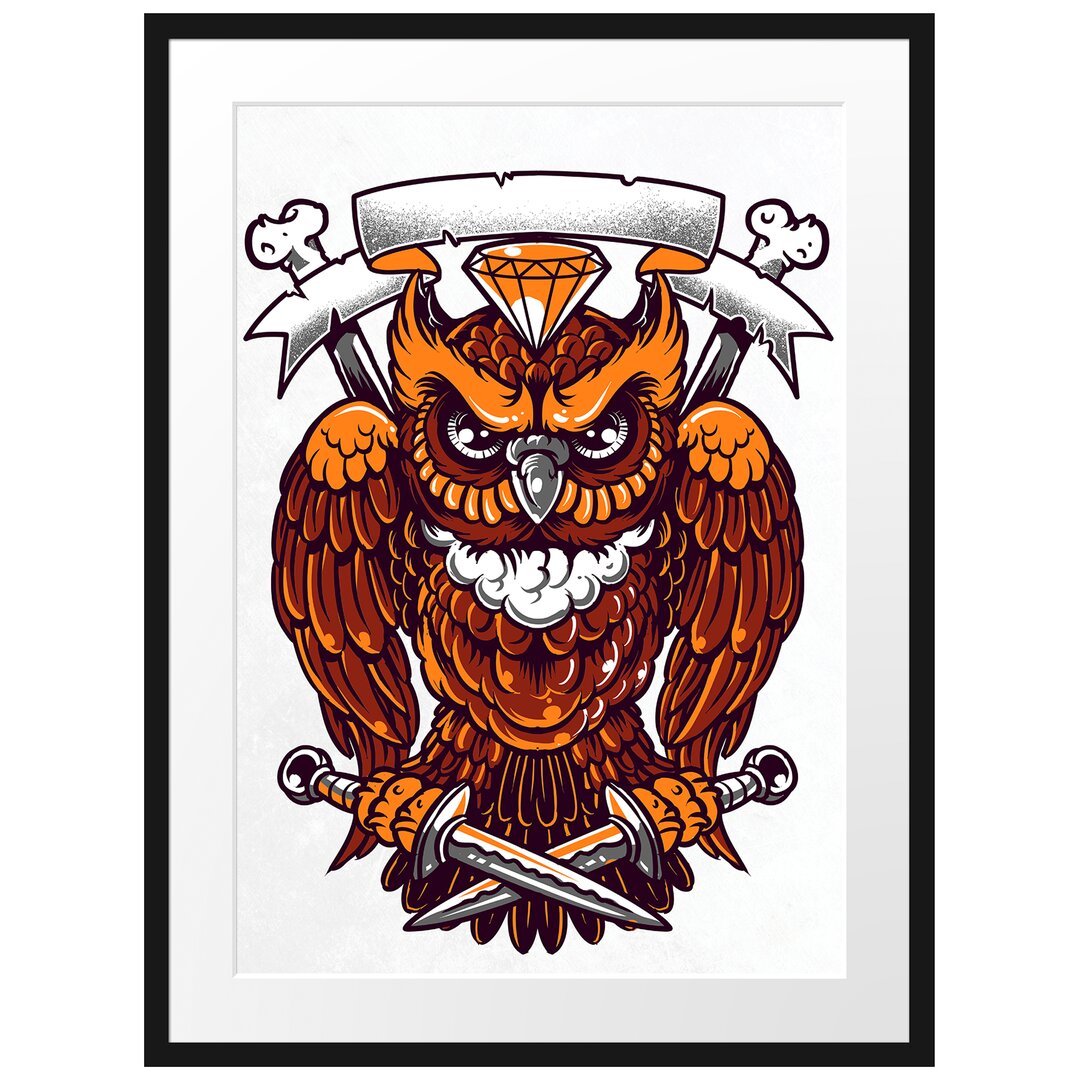 Gerahmtes Poster Rogue Owl White