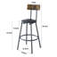 Ensemble de table de bar ronde et tabouret avec tablette, tabouret rembourré avec dossier