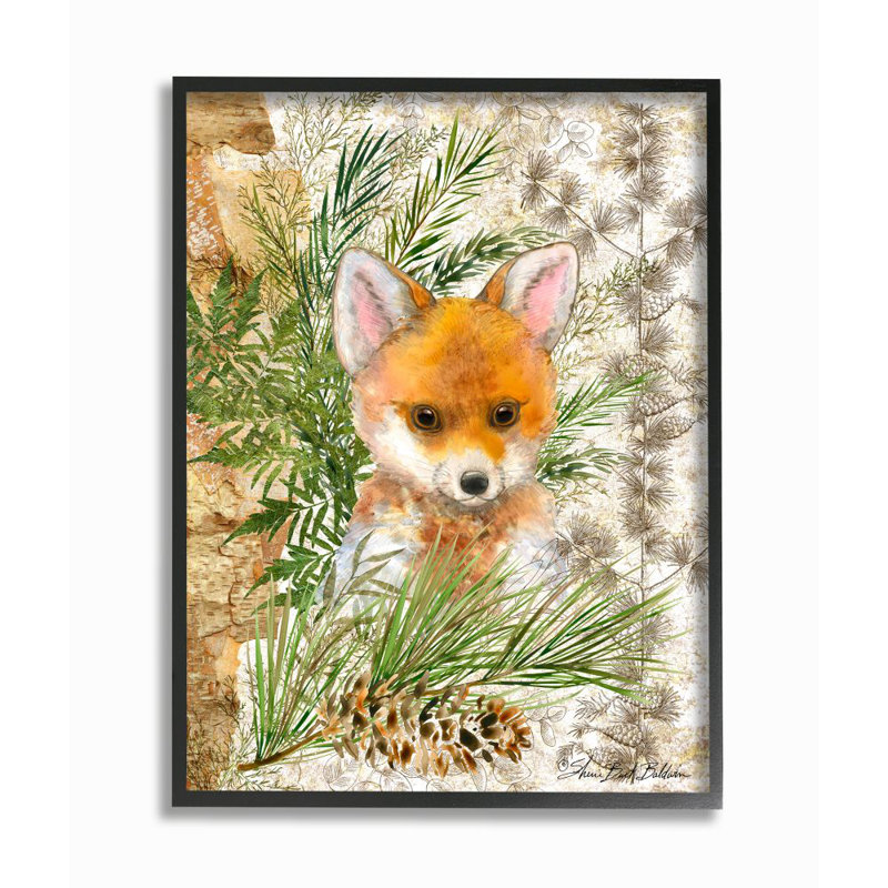«Fox Forest Animal Children» par Sherri Buck Baldwin - impression d'art graphique, H 30 po x l 24 po x 1,5 po