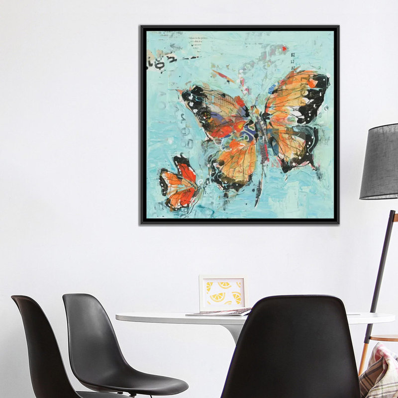 «Monarch II», reproduction d'art sur toile tendue, H 18 po x l 18 po x P 1,5 po, Toile avec cadre noir, Pas de tapis