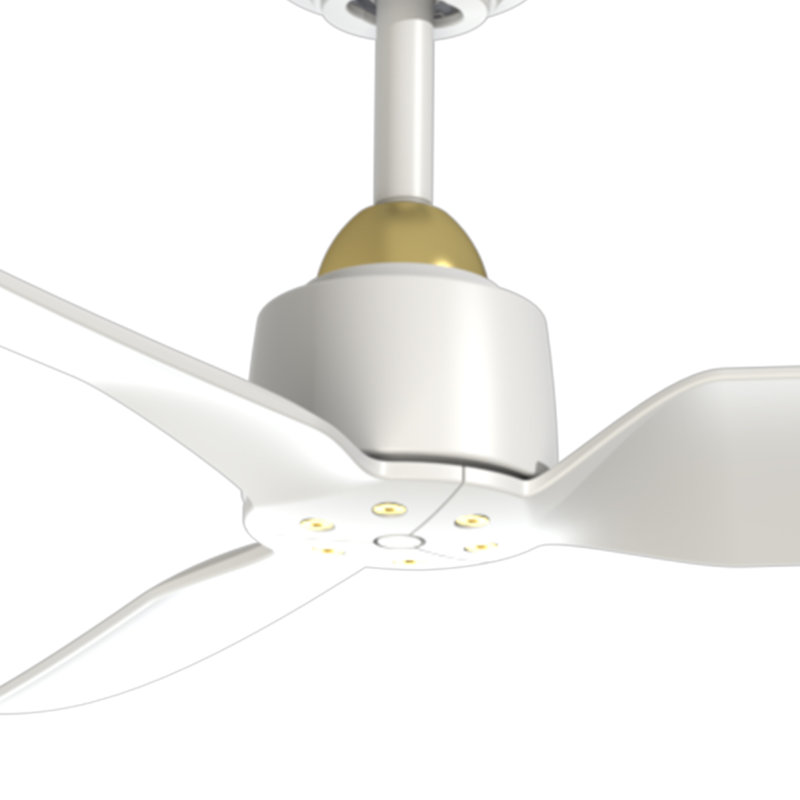 Hugo 42-In Ceiling Fan, Brushed Gold/Matte White, 52" Wide, Matte White