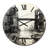 Grey Bridge Monochromatic Crossing Graphite II - Architecture Wall Clock-93396794