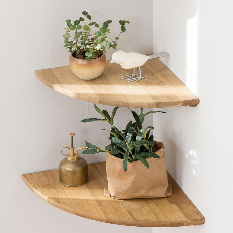 Ruzmira Wood Floating Shelf, Beige, 3.80cm H x 25.00cm W x 25.00cm D