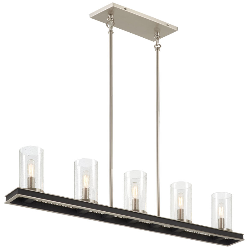 Luminaire suspendu linéaire pour îlot de cuisine 5 lumières Waban