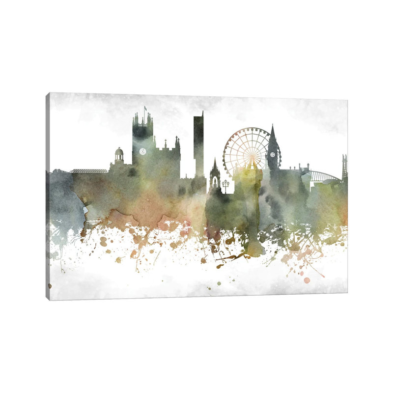 Manchester Skyline by WallDecorAddict - Wrapped Canvas Painting, 152.5 cm H x 101.5 cm W
