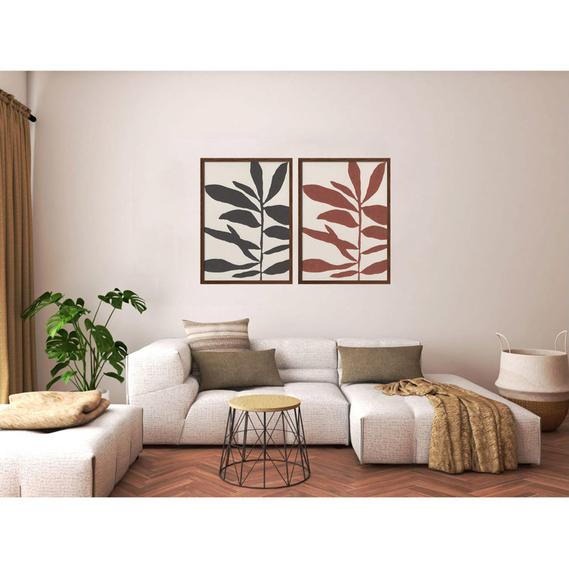 "Saffron Branch", ensemble de deux reproductions d'art encadrées, Blanc, H 14 po x l 20 po