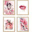 Actrice, rouge à lèvres, bouteille de parfum française, talon haut, impression sur papier, 4 pièces-97782500-97782505