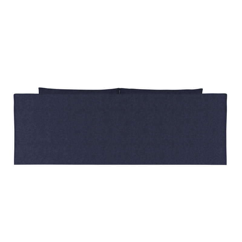 Mulberry Square Track-Arm Daybed with Flange Seam, Plush Velvet Blue Print, Weathered