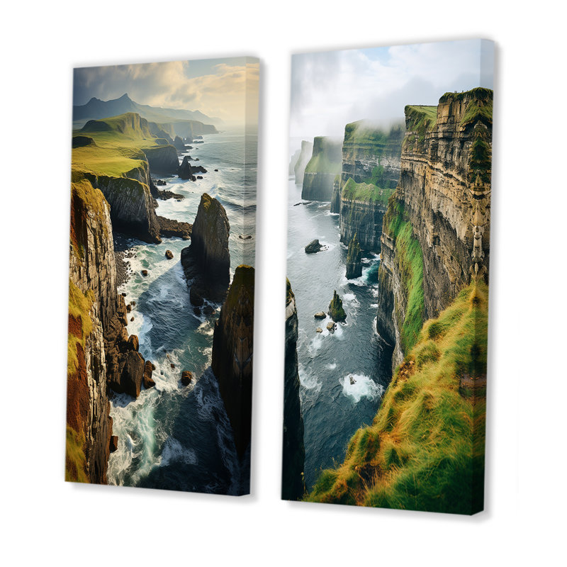 «Dingle de la péninsule d'Irlande» «Ireland Dingle Peninsule» - 2 pièces, Toile tendue, H 40 po x l 40 po