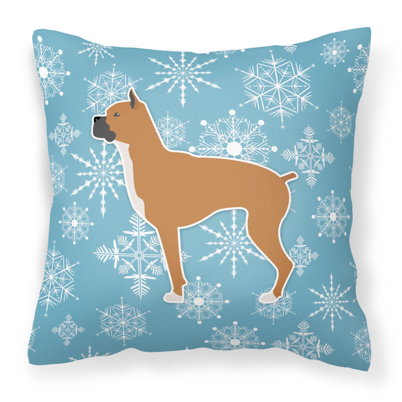 Coussin intérieur/extérieur en flocons d’hiver, H 18 po x l 18 po x P 3 po