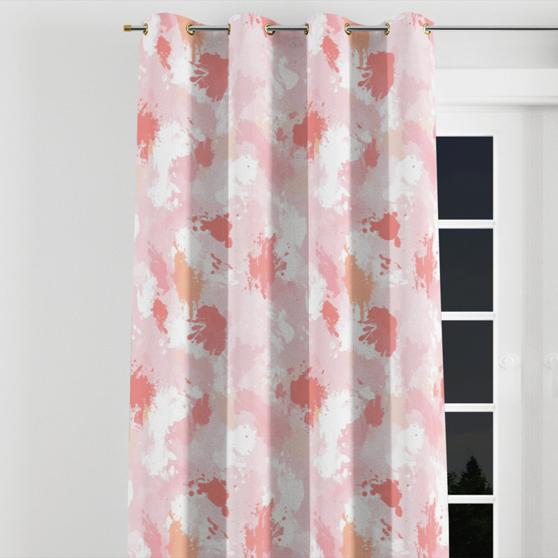 Abstract For Teenagers Room Darkening Curtains - Airy Baja Grommet Curtain - 1 Panel, 52" W x 120" L, Gold Grommets