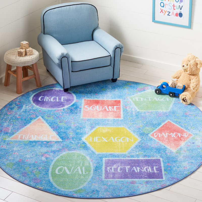 Kids Playhouse 200 Performance Machine Washable Rug, Round 5'