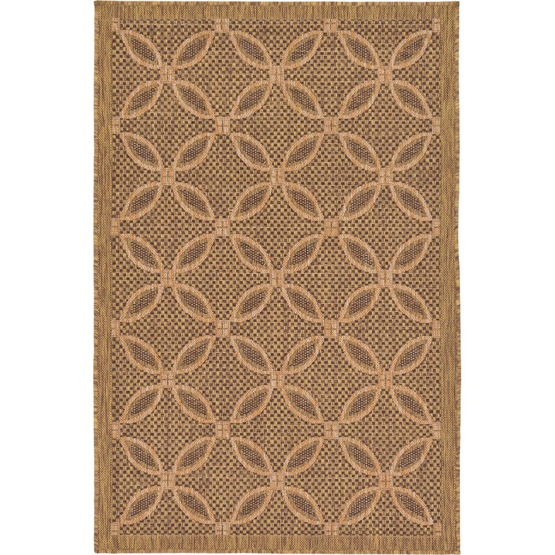 Lewellen Geometric Brown/Cream/Light Brown Area Rug, Rectangle 3'3" x 5'