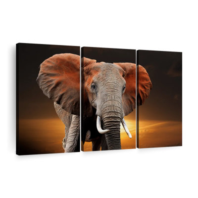 " Kenyan Elephant " 3 - Pieces on
