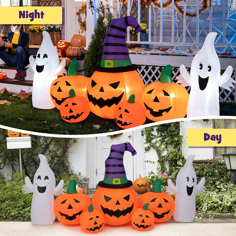 Longue citrouille d'Halloween gonflable
