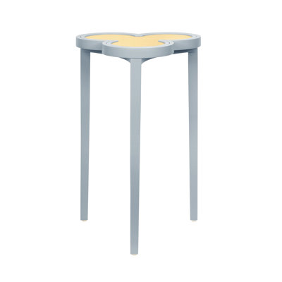 Clover Cigar Table With Reversible Lacquer And Natural Grasscloth Top In Matte Green Lacquer