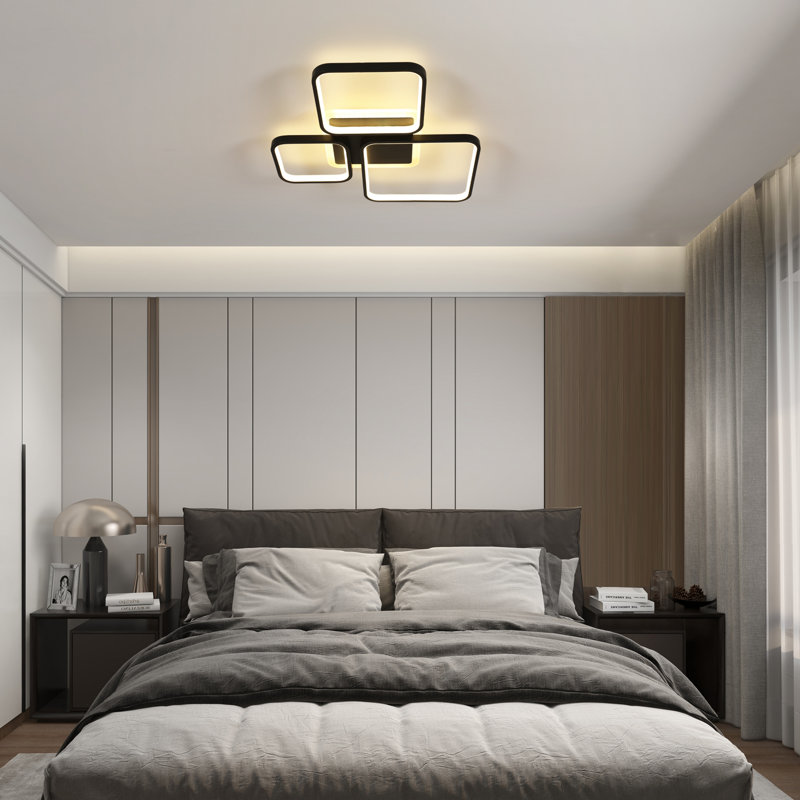 Square 57Cm LED Flush Mount With Remote