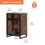 Armoire de rangement moderne Nellie, buffet 2 en 1 avec base en métal, armoire d'appoint pour le salon ou la chambre à coucher, brun