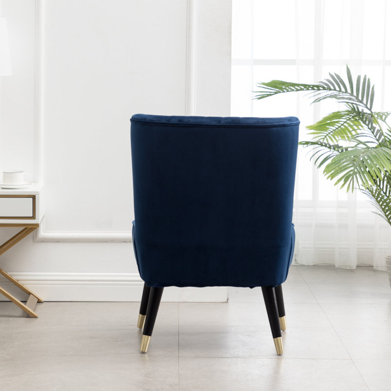 Fauteuil d'appoint en velours, Bleu