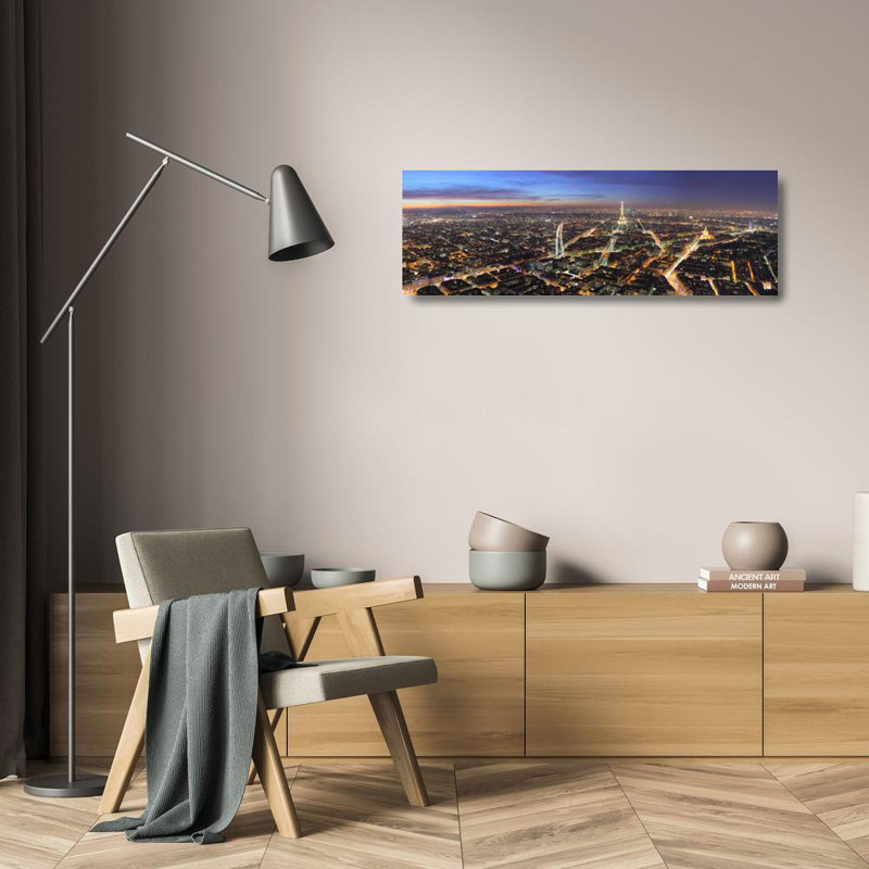 Paysage urbain de Paris la nuit, France, H 8 po x l 24 po