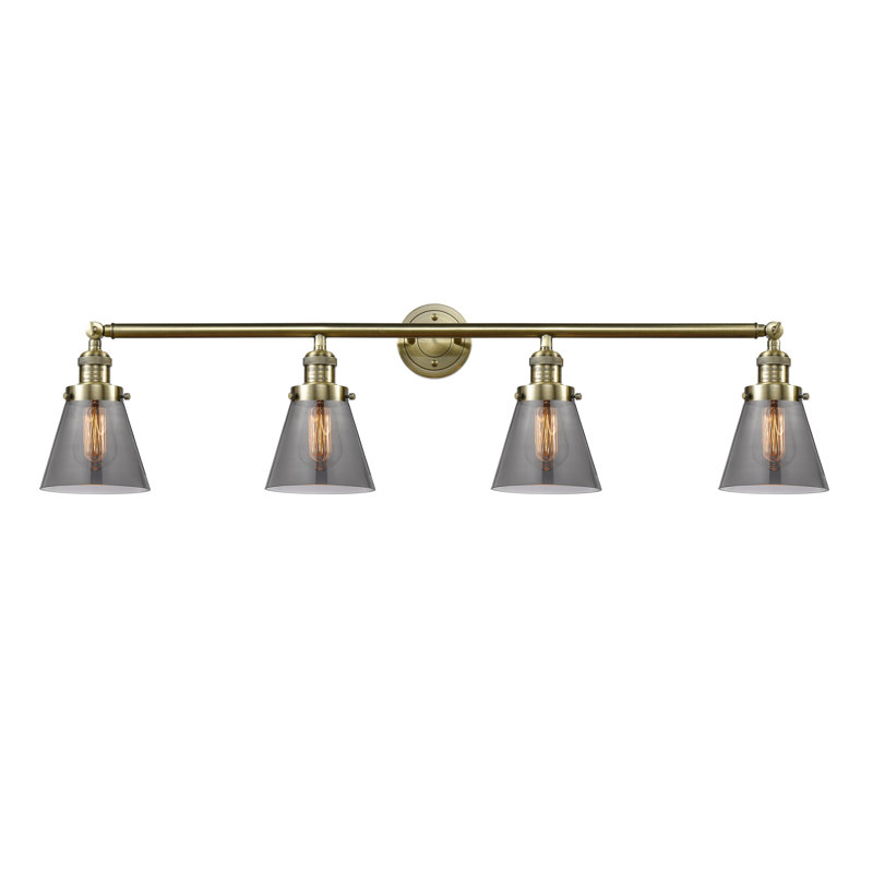 Shauna 4 - Light Vanity Light, Antique Brass, Incandescent, Plated Smoke