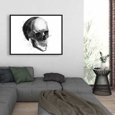 Black and White Skull | Framed Canvas for Home Decor