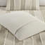 Ensemble de literie 3 pièces pour lit double / grand taupe - 100% coton, motif rayé, rembourrage, bordure, charme visible, décoration d'édredon lavable à la machine, durabilité,