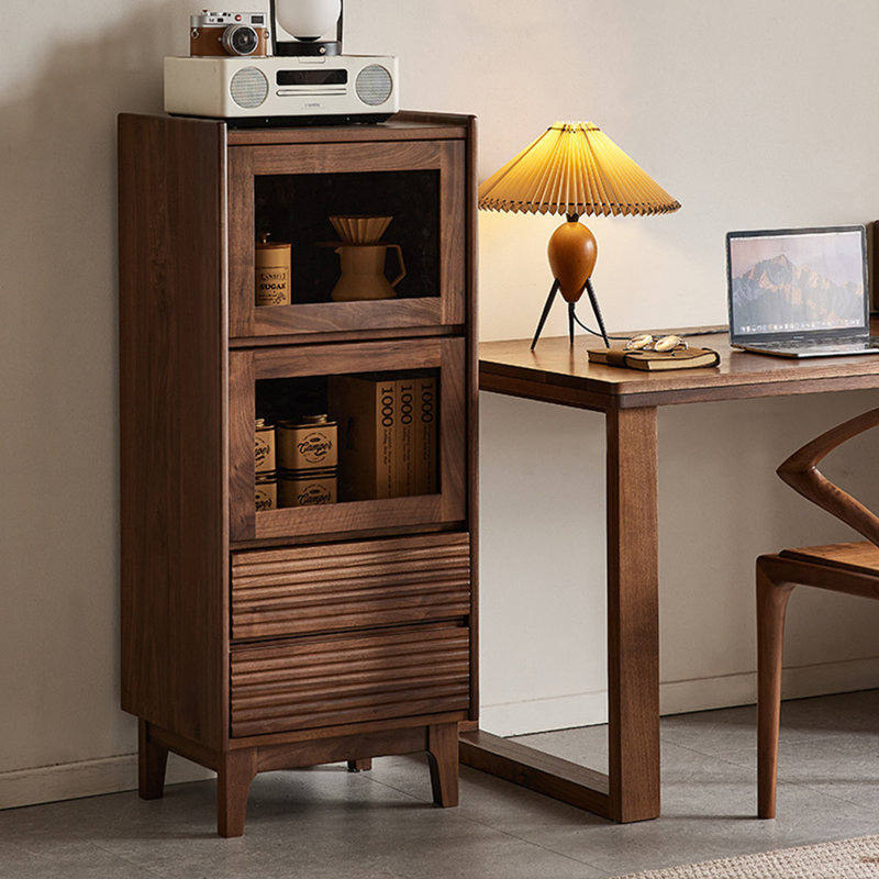 Armoire d'appoint verticale à porte en verre