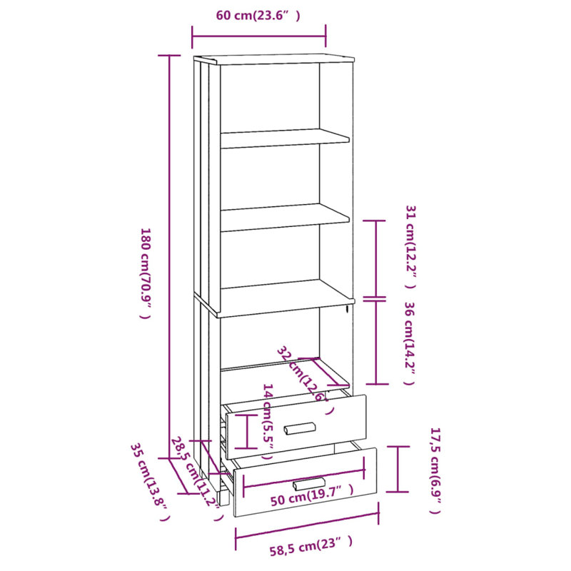 Armoire d'entrée avec rangement Hamar, Gris clair