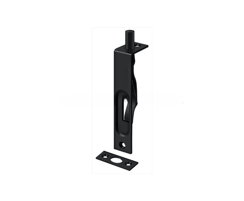 Deltana 4FBS19 4" Flush Bolt; Heavy Duty; Black Finish, Painted Black