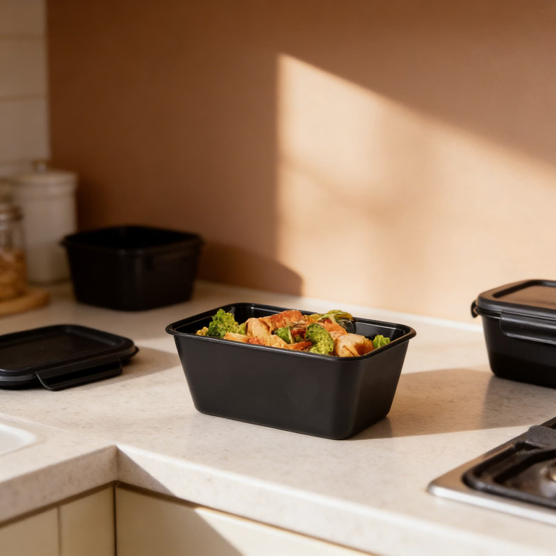 Paquet de 50 contenants de préparation de repas avec couvercles, contenants réutilisables sans BPA de 34 oz / 1000 ml, allant au micro-ondes, au congélateur et au lave-vaisselle, contenants jetables empilables à l'épreuve des fuites