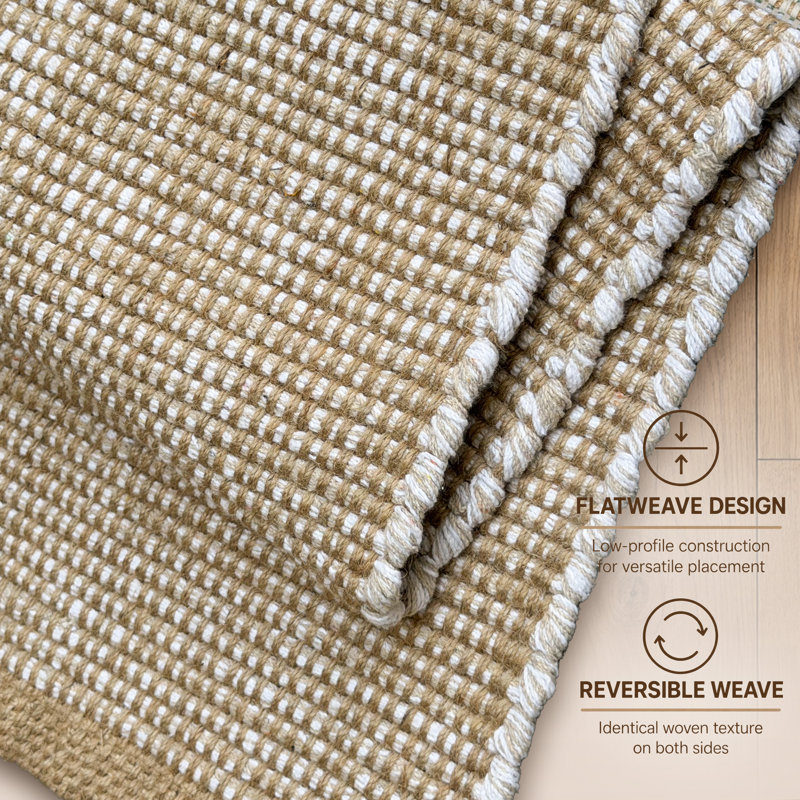 Tapis de couloir en coton Jute, Rectangle 72 po x 108 po