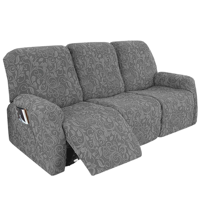 Housse tricotée pour fauteuil inclinable en jacquard, Polyester gris