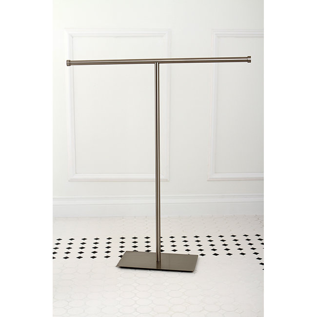 Kingston Brass Claremont Freestanding T-Shape Towel Rack, Brushed Nickel