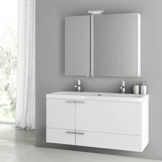 Ensemble de meuble-lavabo de salle de bain double 47 po Letourneau, Blanc lustré