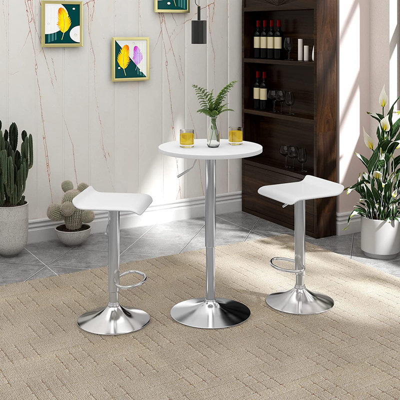 Giulio Round Metal Base Dining Table, Silver