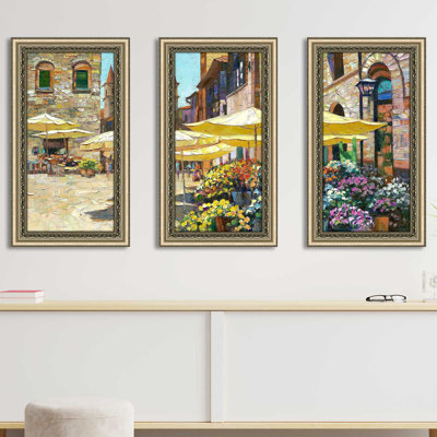 " Siena Flower Market " by Howard Behrens 3 - Pieces